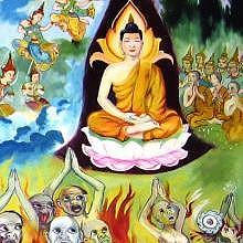 Traditional Buddhist painting, Vat Phon Phao, Luang Prabang