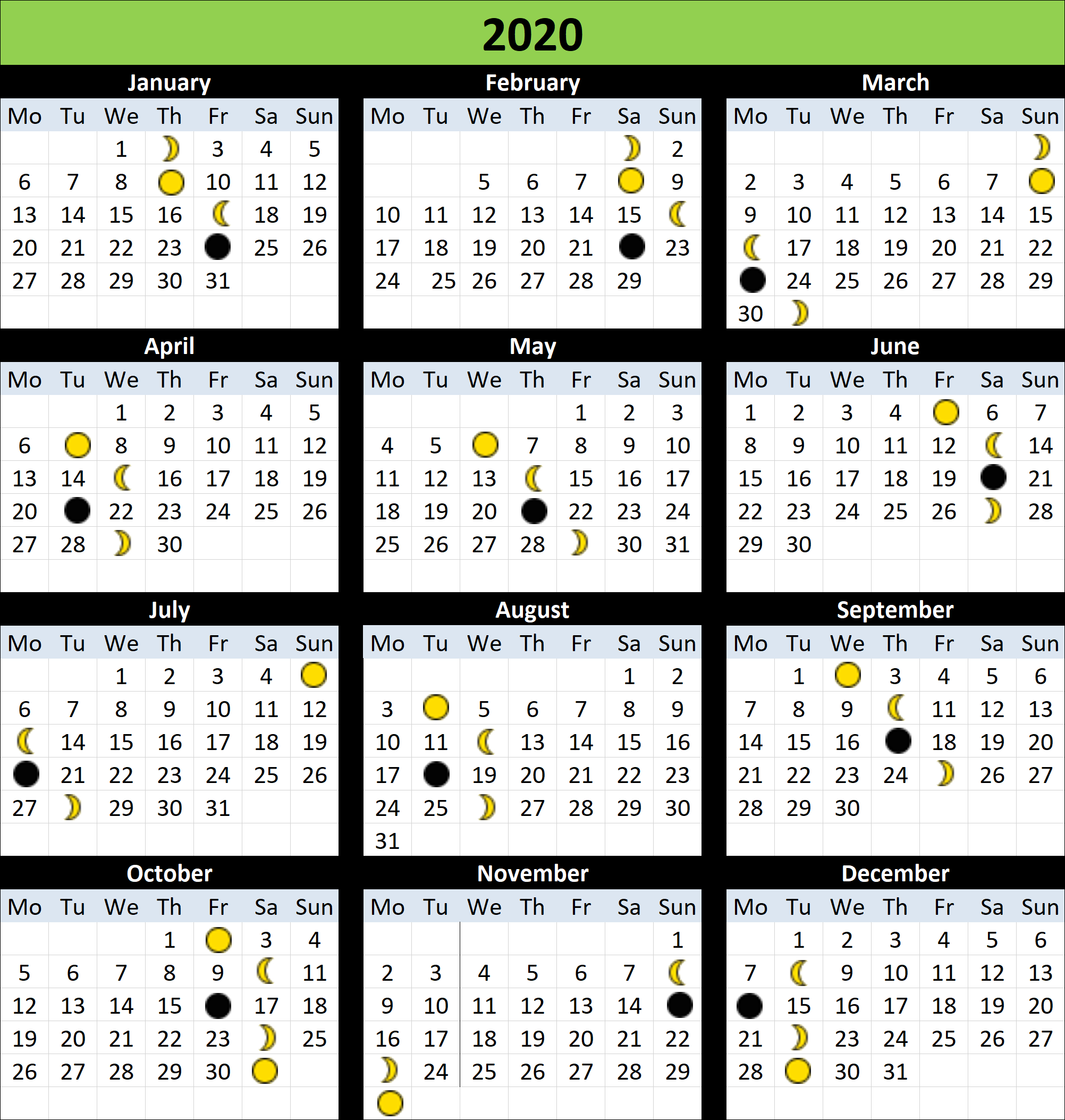 Moon Calendar for Laos, important for workers holidays