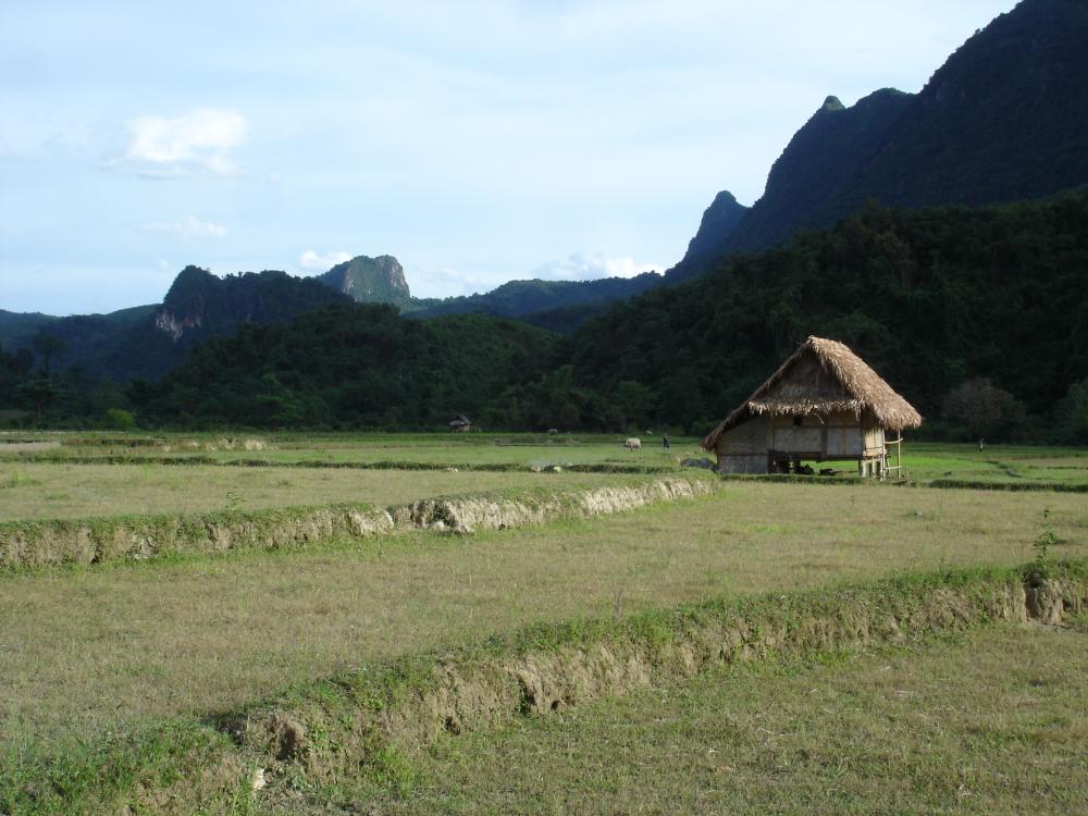Arrivée dans un village derrière Muang Ngoi