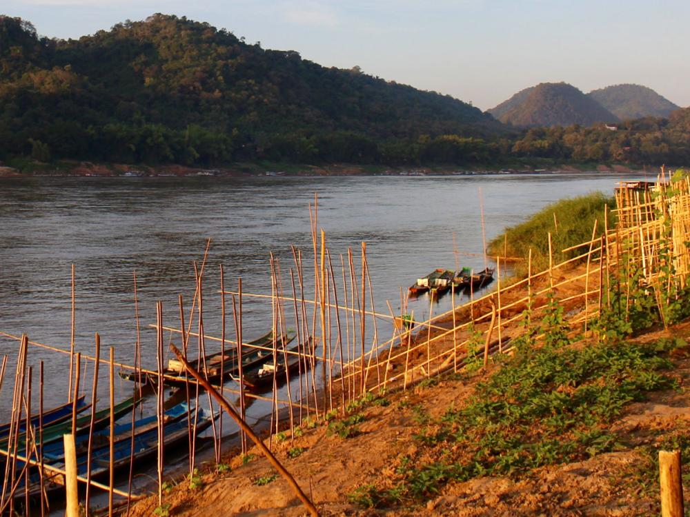 Afternoon time in Luang Prabang, on the bank of the Mekong River