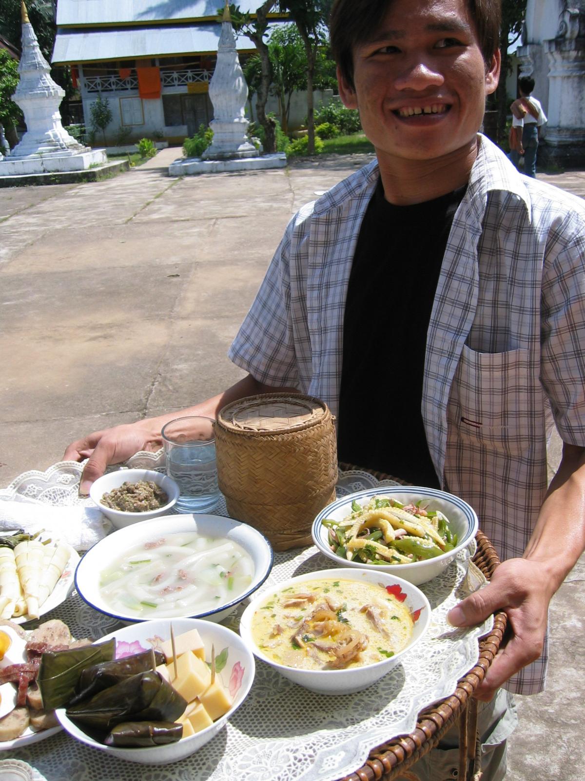 Lao dishes during the celebration of the ancestors in Luang Prabang