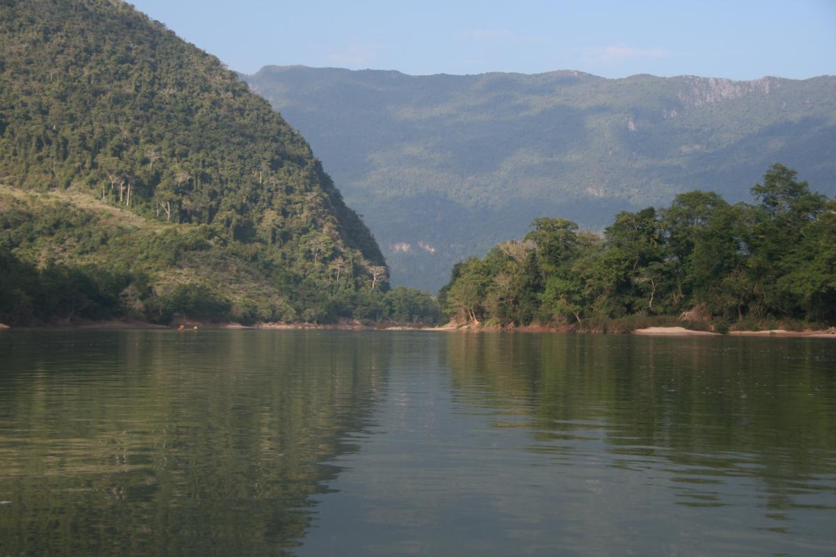 Arrival by boat in Muang Ngoi from Nong Khiaw