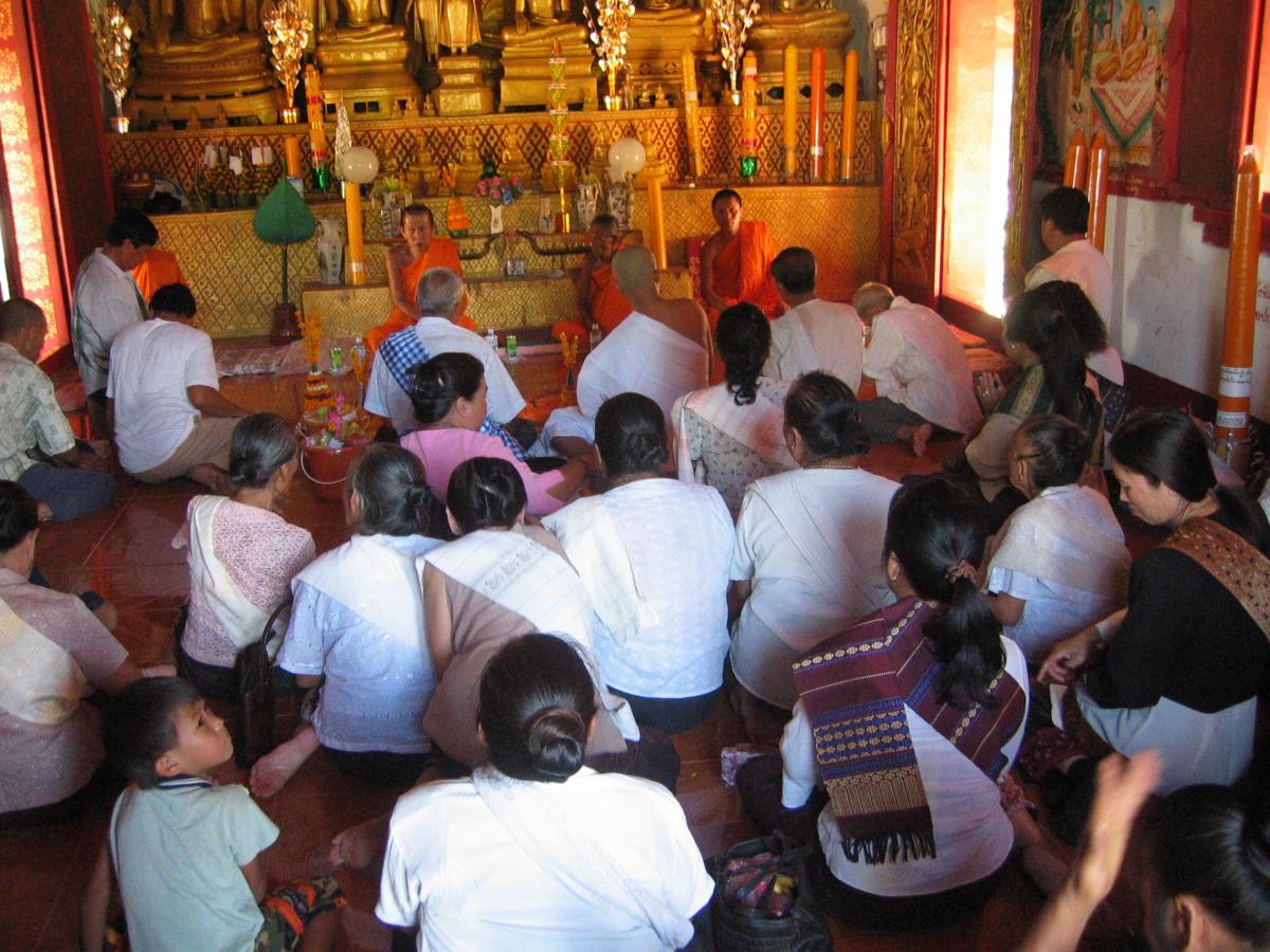 A young man becoming a monk