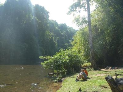 On the bank of the Nam Tha River, during a 3-day trek On the bank of the Nam Tha River, during a 3-day trek