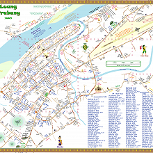 MAP : Centre-town of Luang Prabang, by Hobomap