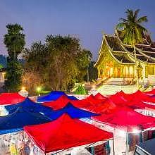 Center-town of Luang Prabang after 5pm