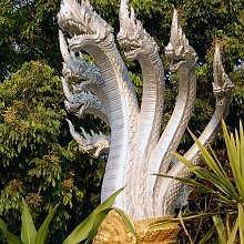 The 7 Nagas at the entry of Vat Ho Xieng