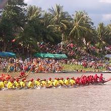 Boat racing in Luang Prabang - here on the Nam Khan
