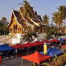 Night Market in Luang Prabang, in front the Royal Palace