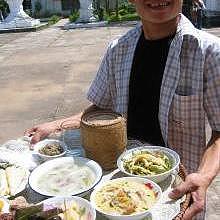 Lao dishes during the celebration of the ancestors in Luang Prabang