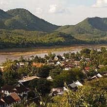 View on the Mekong River from the top of the Phousi Mountain