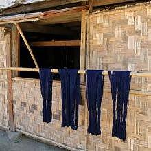 Indigo dyeing drying 