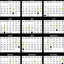 Moon calendar of Laos - 2013